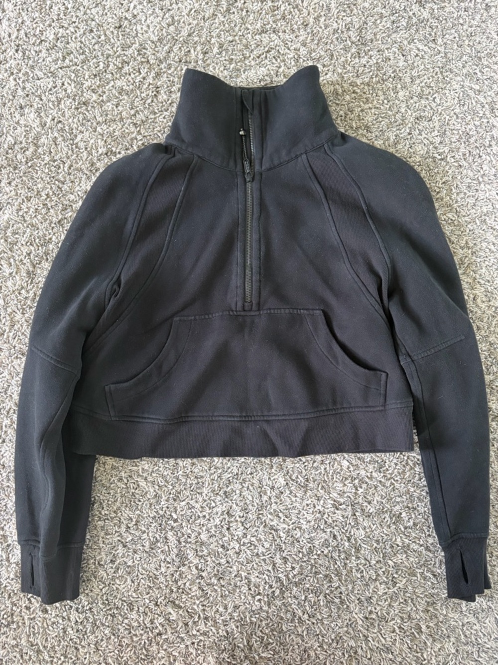 lululemon athletica Black Half-Zip Cropped scuba